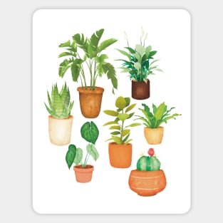 Plant Pots Lover Design Illustration Magnet